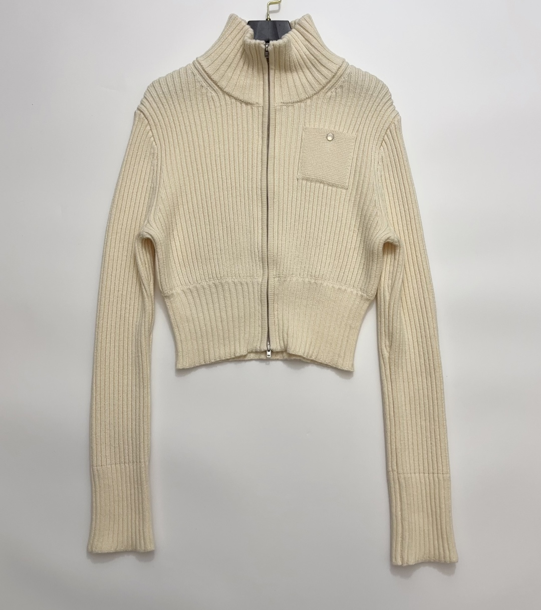 ORSEUND IRIS Zip-Up Stand-Collar Knit Cardigan Sweater