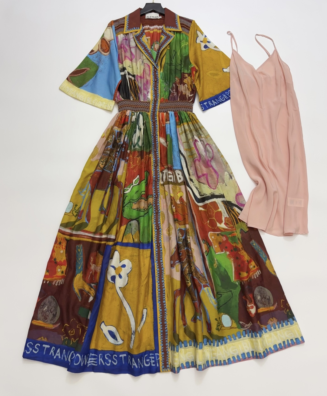 Alémais Mlak Pattern Print Pointed Collar Maxi Dress