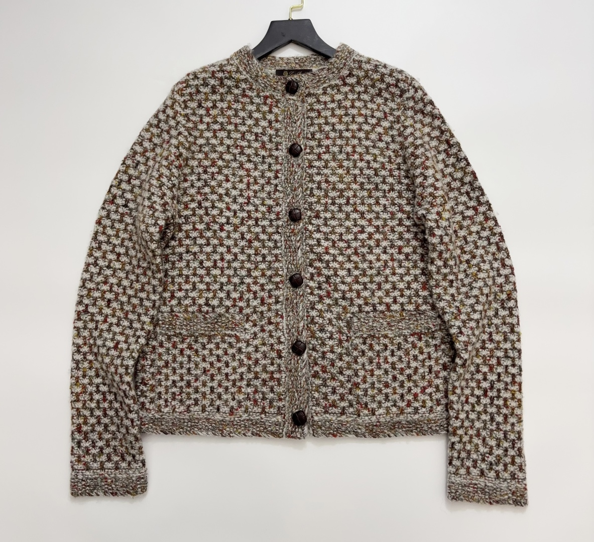 Loro Piana Heavy-Duty Hand Crocheted Single-Breasted Cardigan Jacket