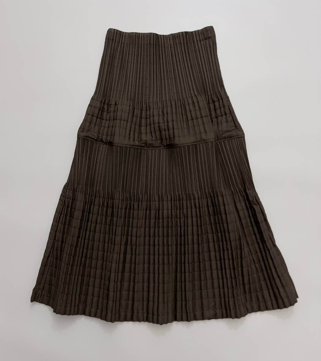 Issey Miyake Heavy Pleated Patchwork A-Line Skirt