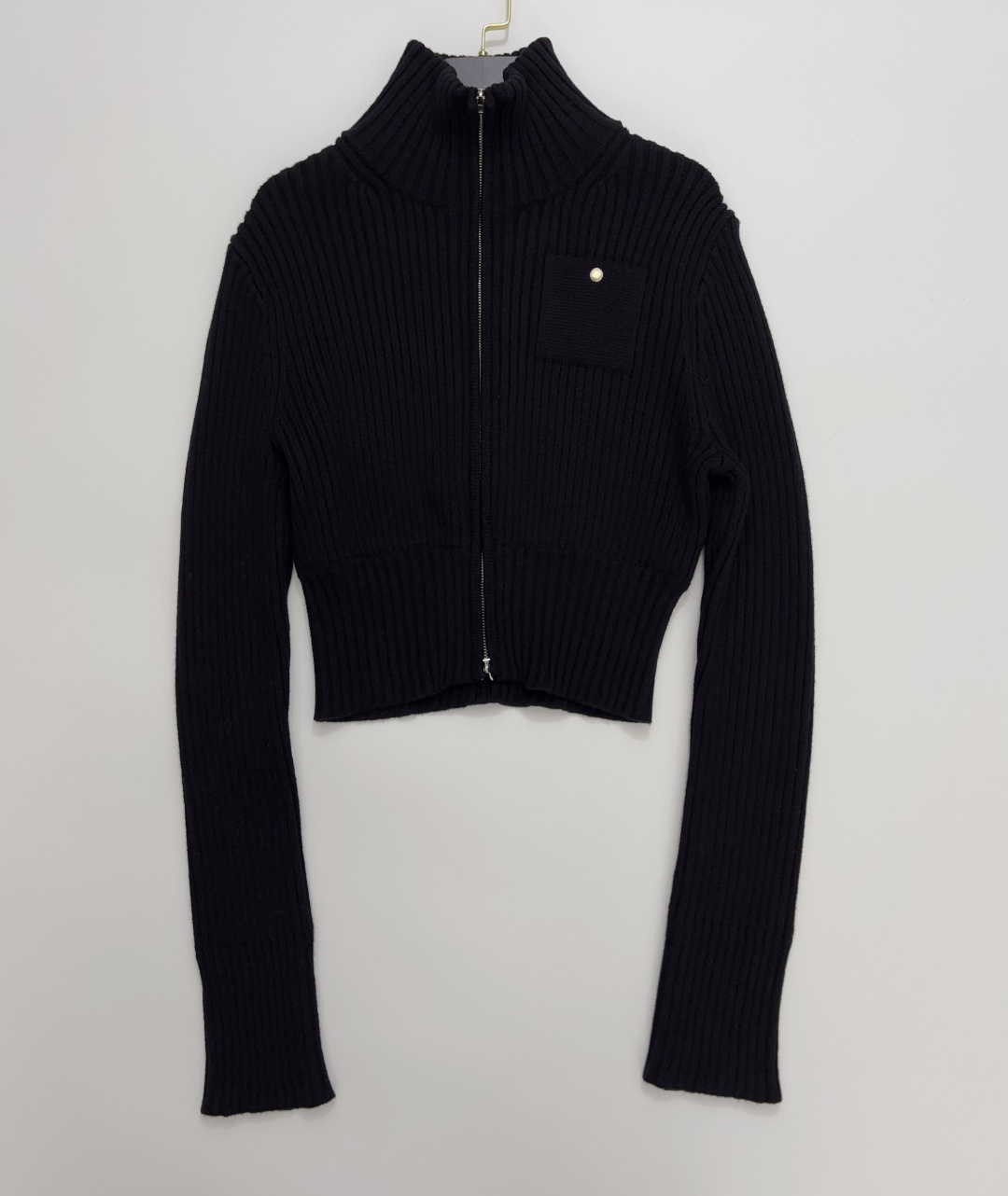 ORSEUND IRIS Zip-Up Stand-Collar Knit Cardigan Sweater