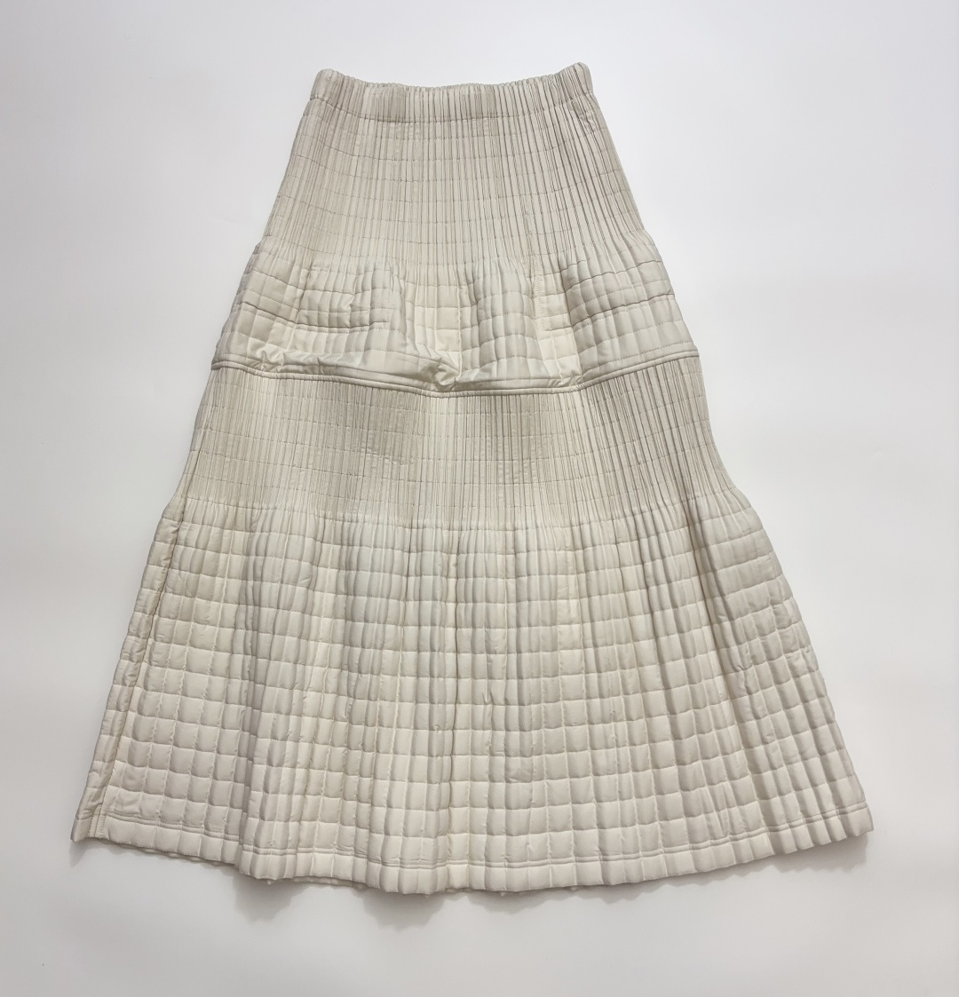 Issey Miyake Heavy Pleated Patchwork A-Line Skirt