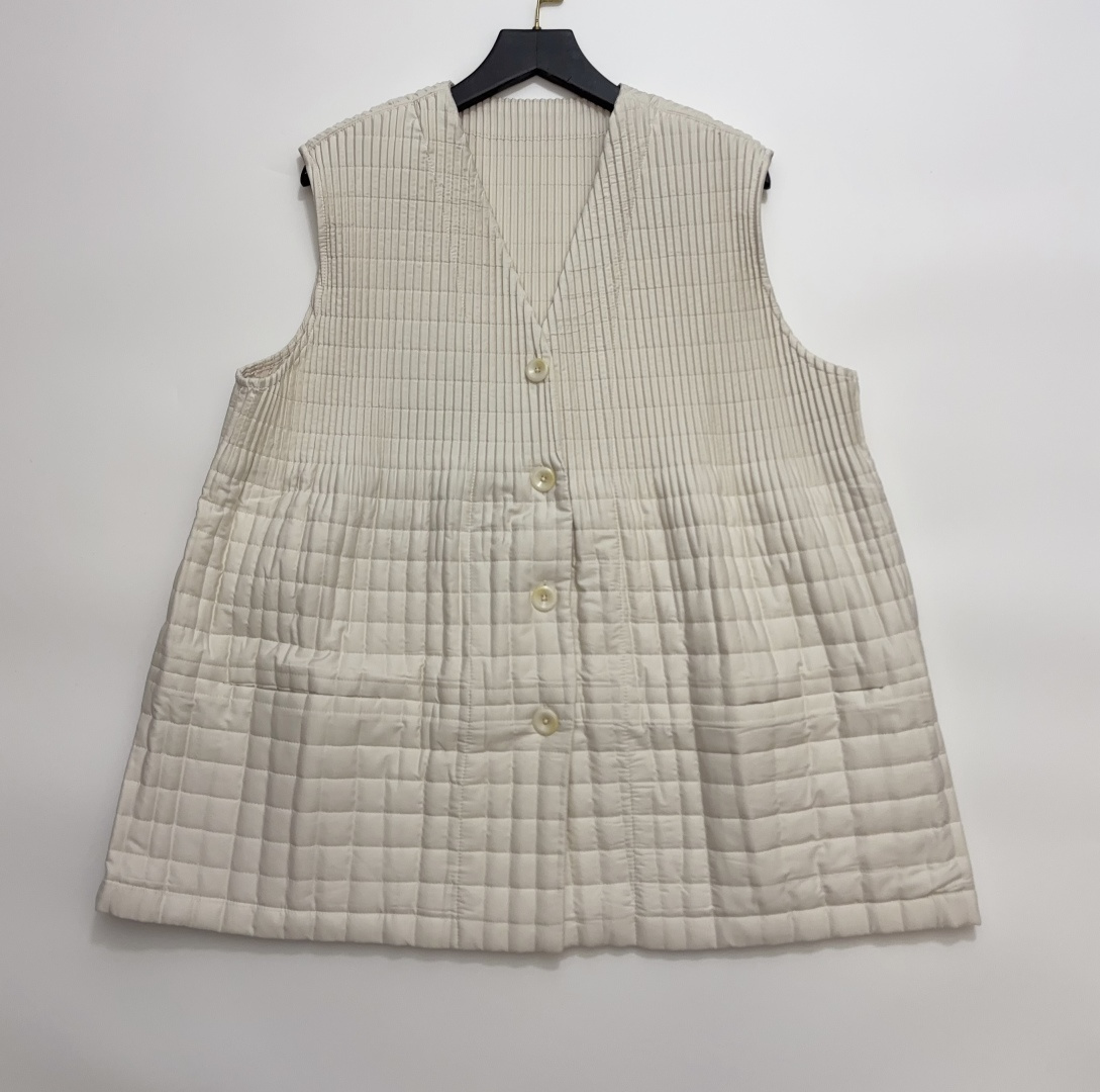 Issey Miyake Irregular Hand-Pleated Lightweight Sleeveless Vest