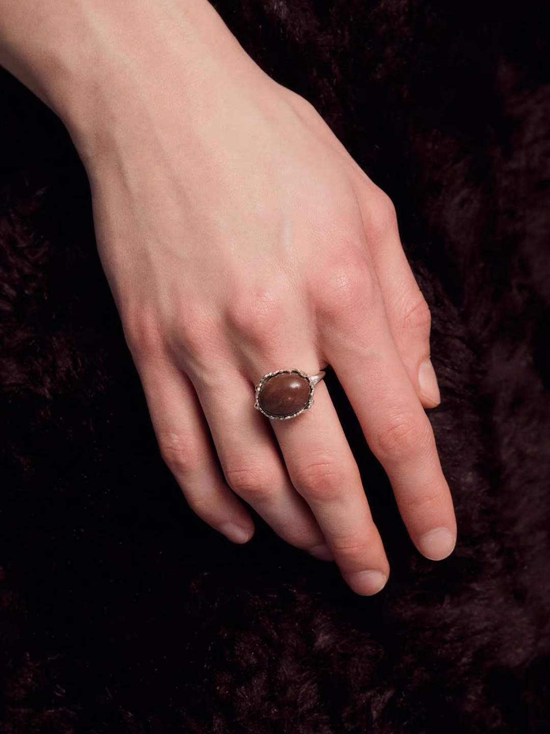 Sale E Pepe Sterling Silver Red Pebble Grape Ring