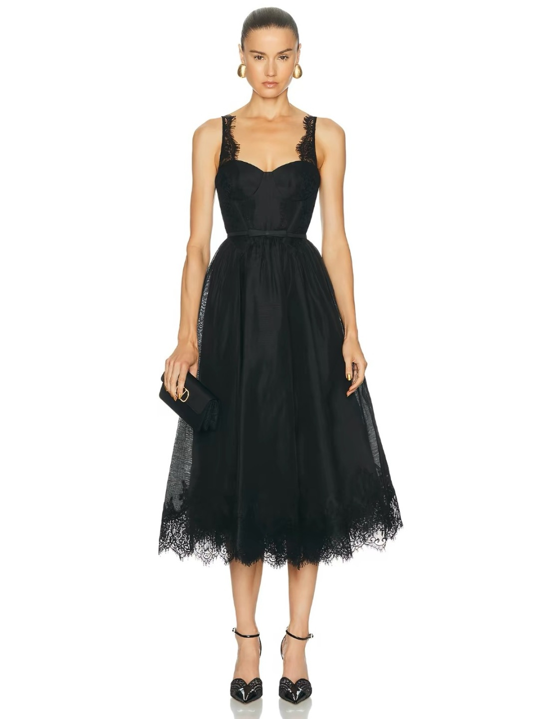 Zimmermann Black Lace Patchwork Elegant High-Waist Dress (Early Autumn New Arrival)