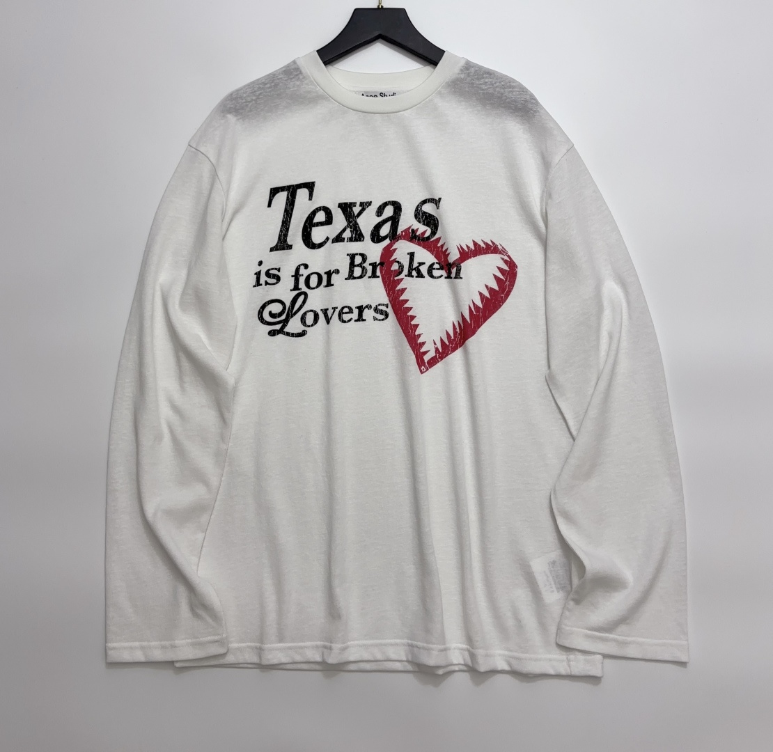 Acne Studios Letter Graffiti Print Loose Fit Long Sleeve T-Shirt