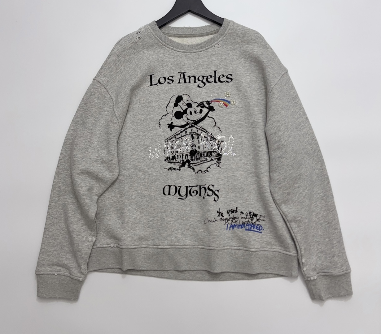 Mickey Mouse Graffiti Charm Loose Pullover Sweatshirt
