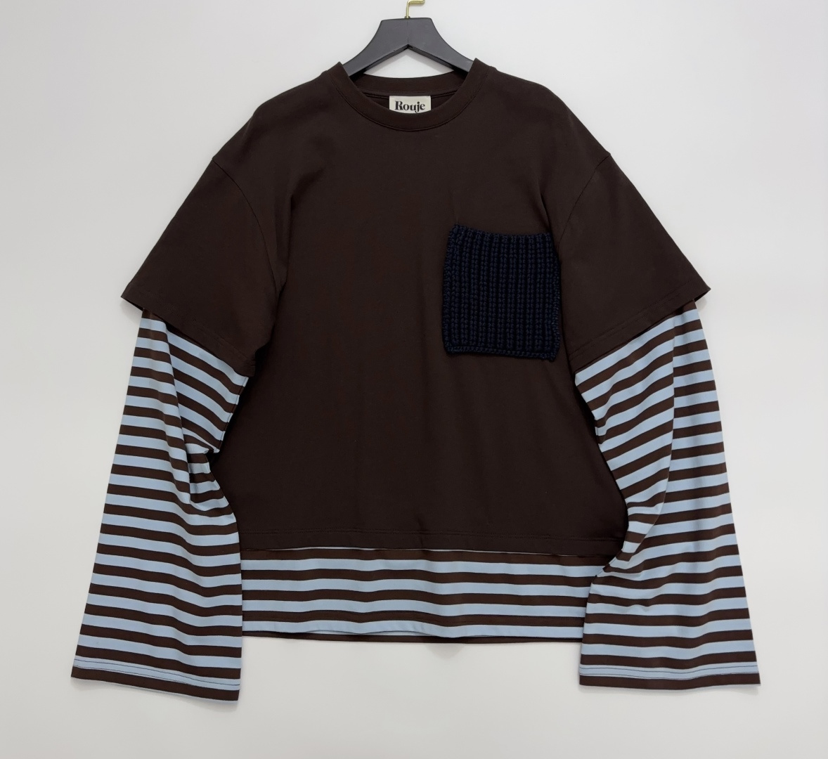 Rouje Faux Two-Piece Long Sleeve T-Shirt Top
