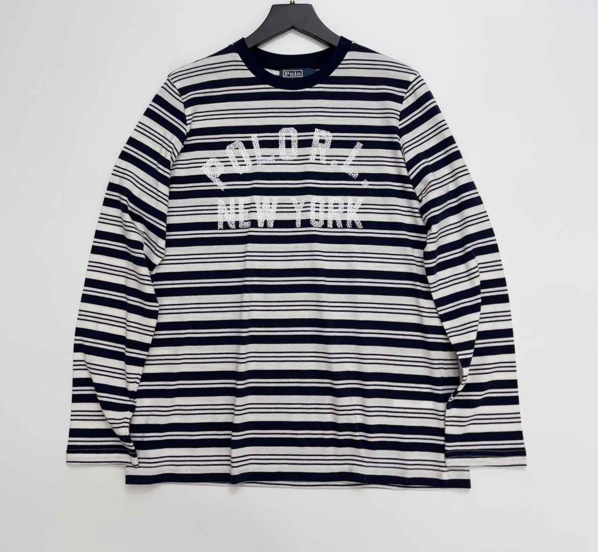 Polo Ralph Lauren Letter Print Striped Loose T-Shirt