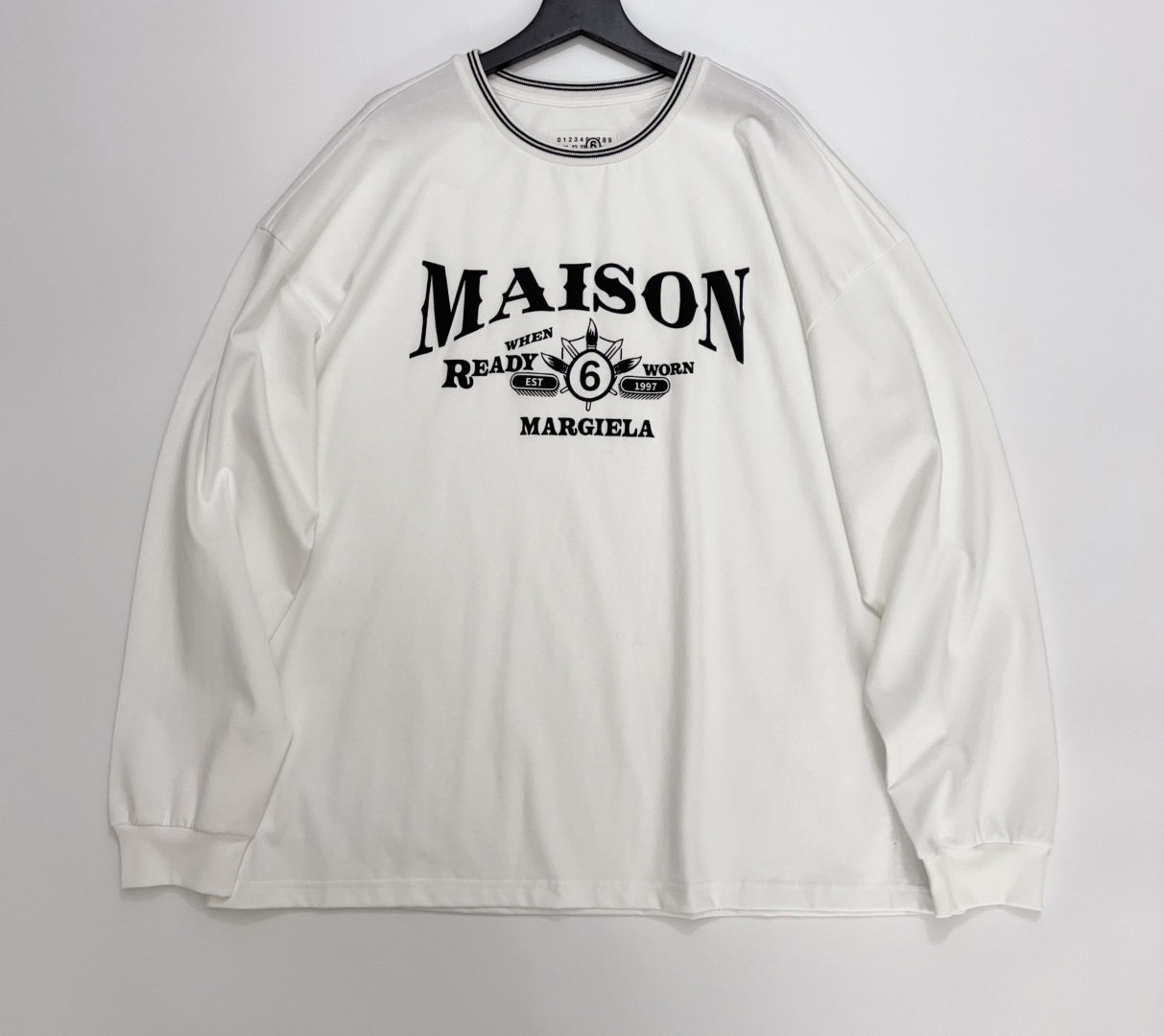 MM6 Maison Margiela Simple Letter Print Crewneck Long Sleeve T-Shirt