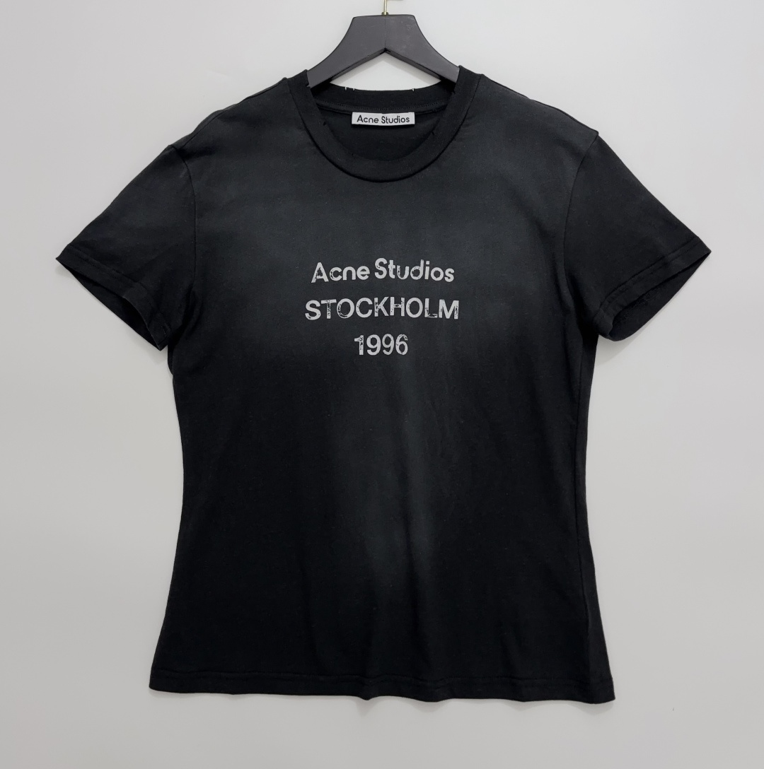 Acne Studios Distressed Vintage Short Sleeve T-Shirt Top