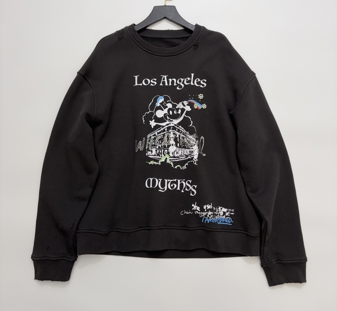 Mickey Mouse Graffiti Charm Loose Pullover Sweatshirt