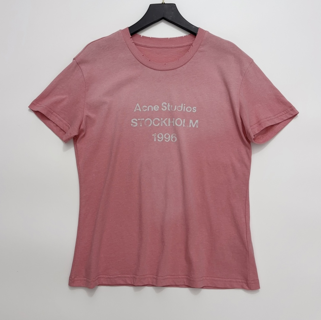 Acne Studios Distressed Vintage Short Sleeve T-Shirt Top