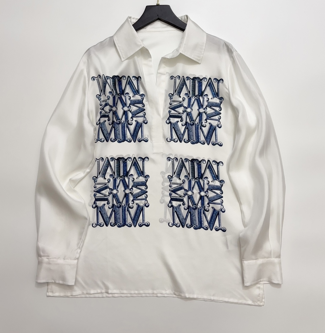 Max Mara MXMFILTRO Women's Commuter Lapel Silk Shirt