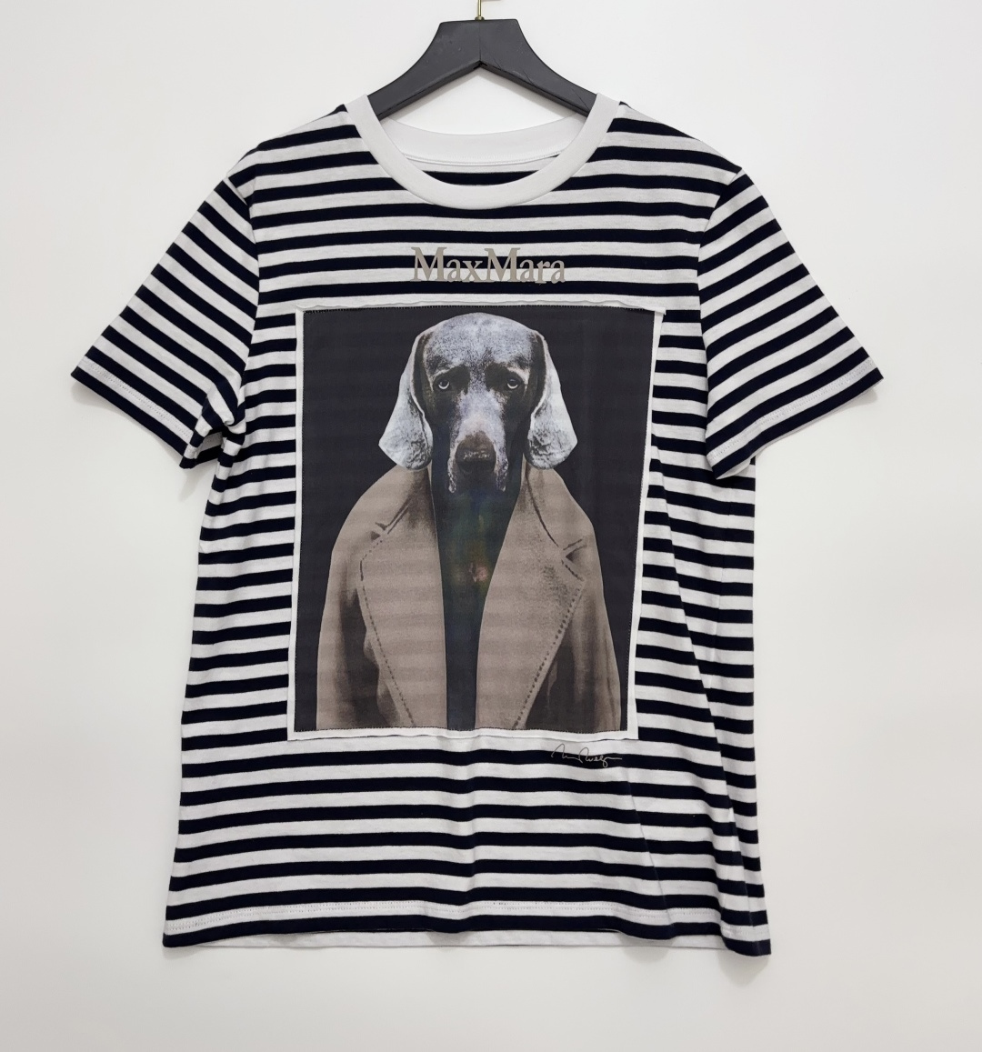Max Mara Classic Weimaraner Cotton Striped T-Shirt Top