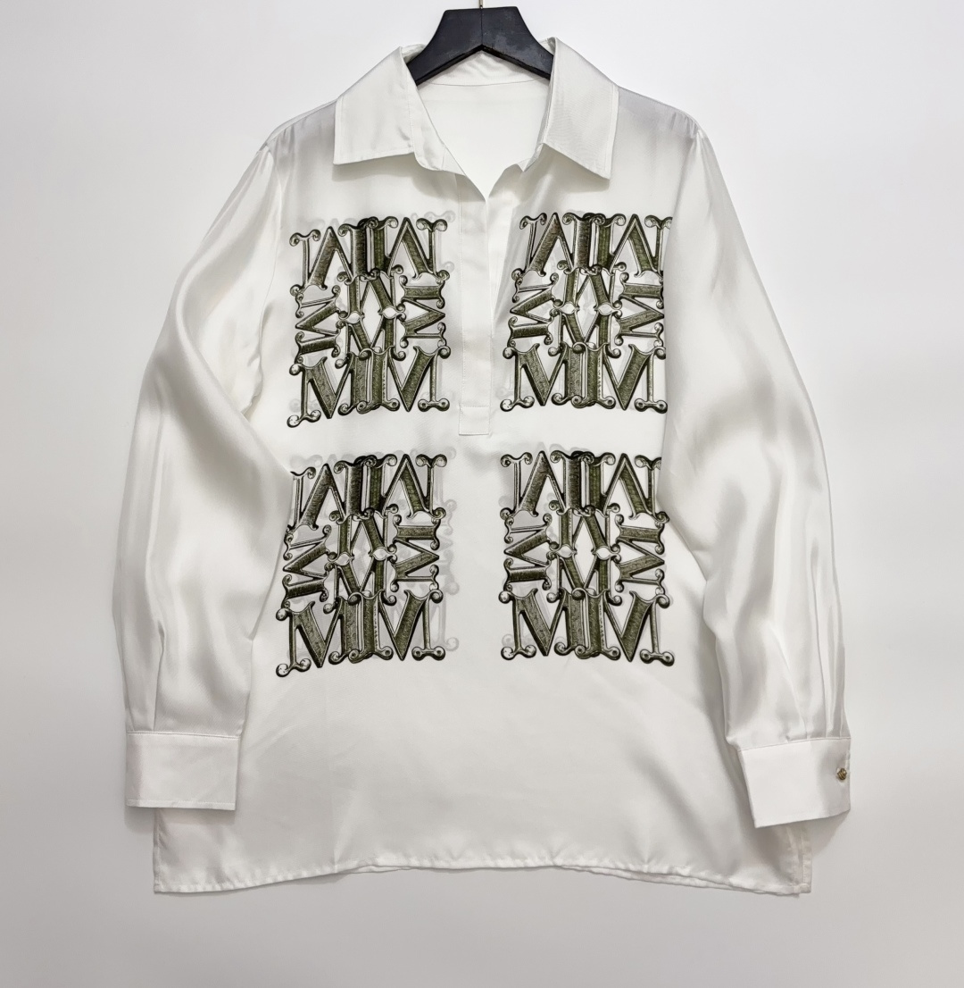 Max Mara MXMFILTRO Women's Commuter Lapel Silk Shirt