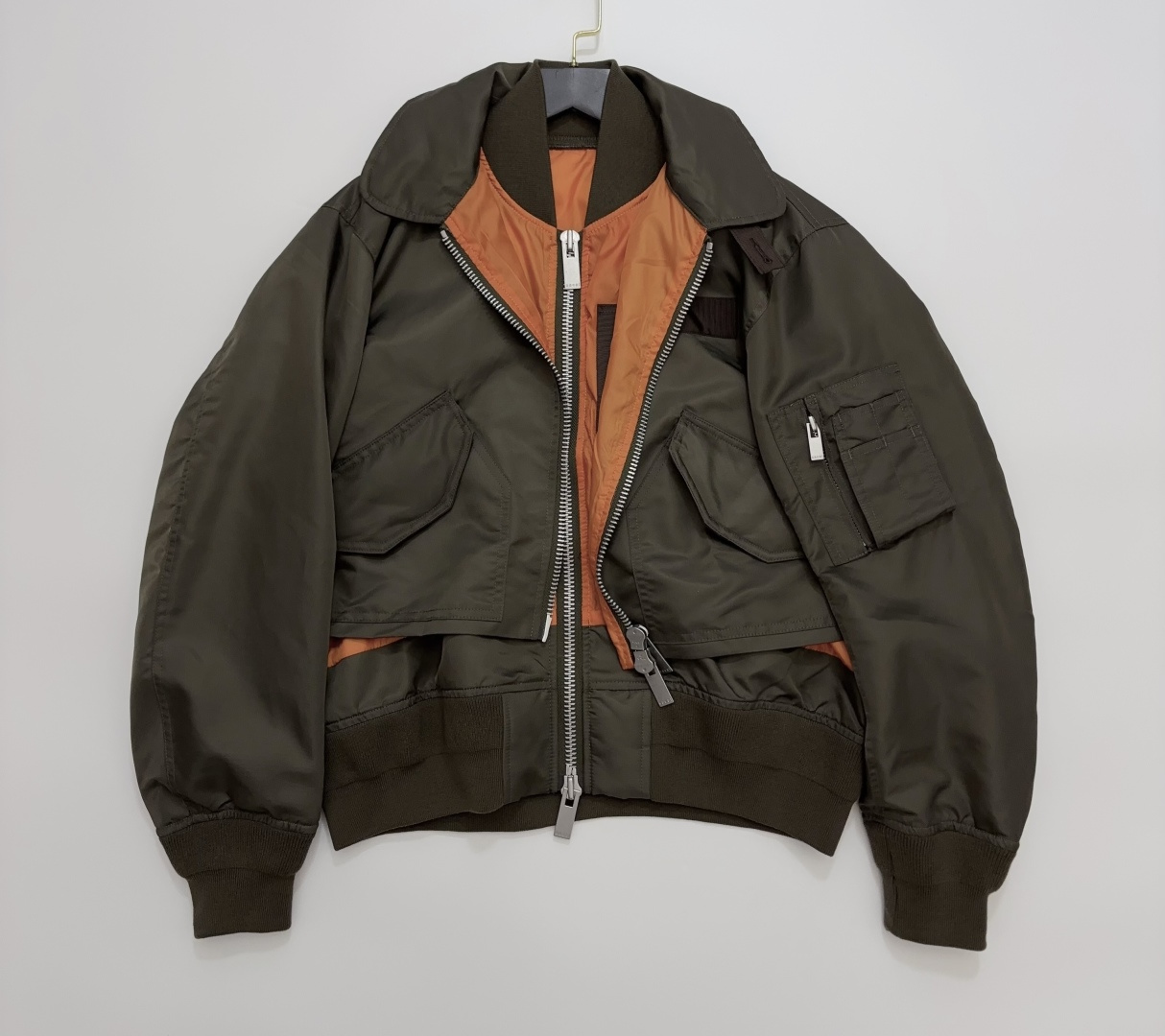 Sacai Faux Two-Piece Women's Twill Aviator Jacket