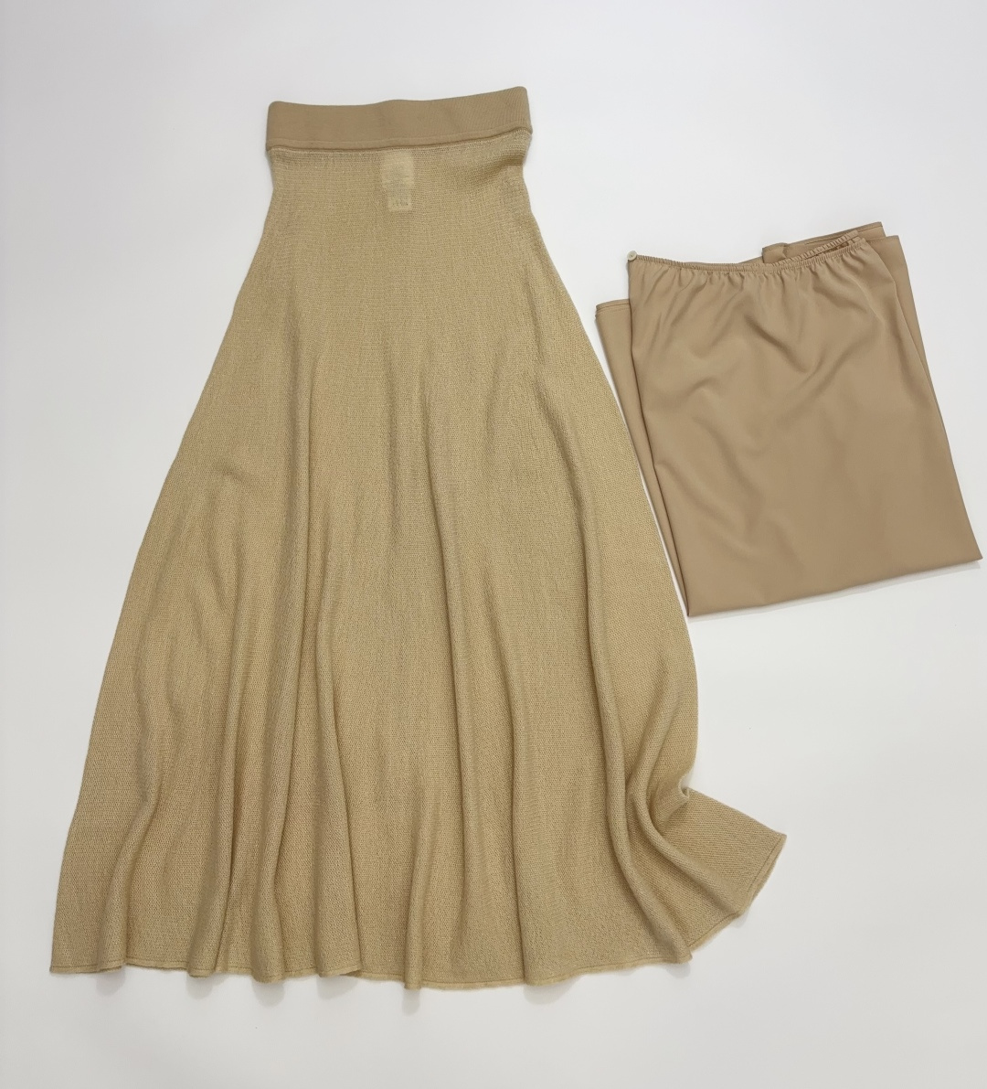 Loro Piana Honeycomb Weave Cashmere Knit Elastic Midi Skirt