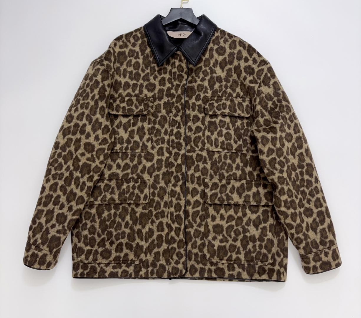 N21 Wool Blend Multi-Pocket Lapel Zip Jacket