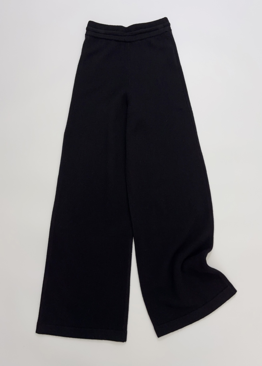 Chanel Solid Color Knitted Elastic Casual Long Pants