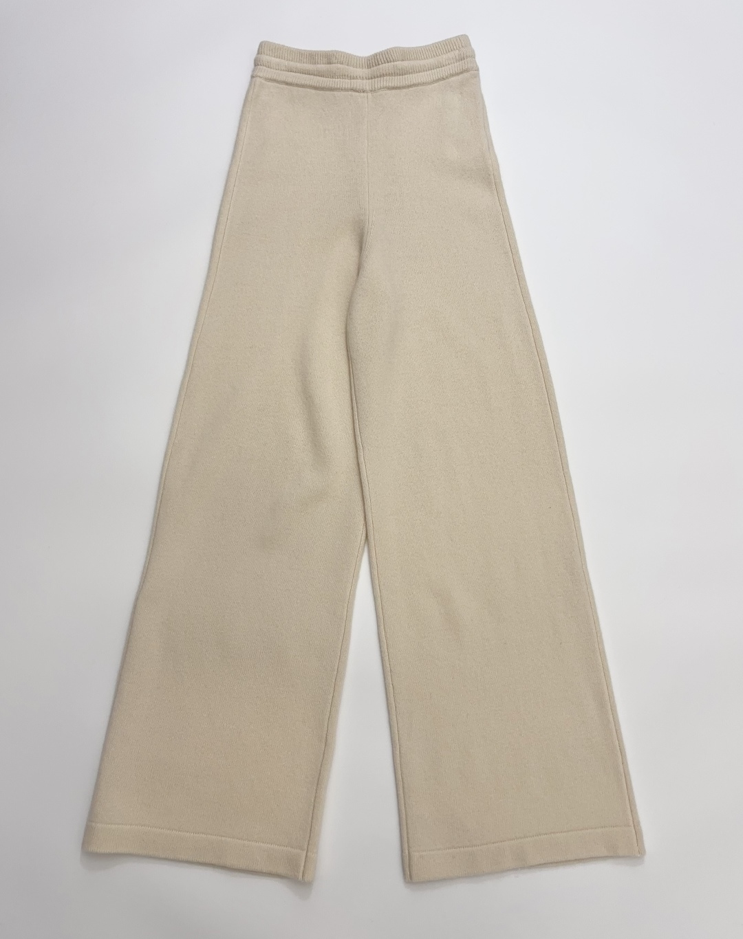 Chanel Solid Color Knitted Elastic Drawstring Casual Trousers