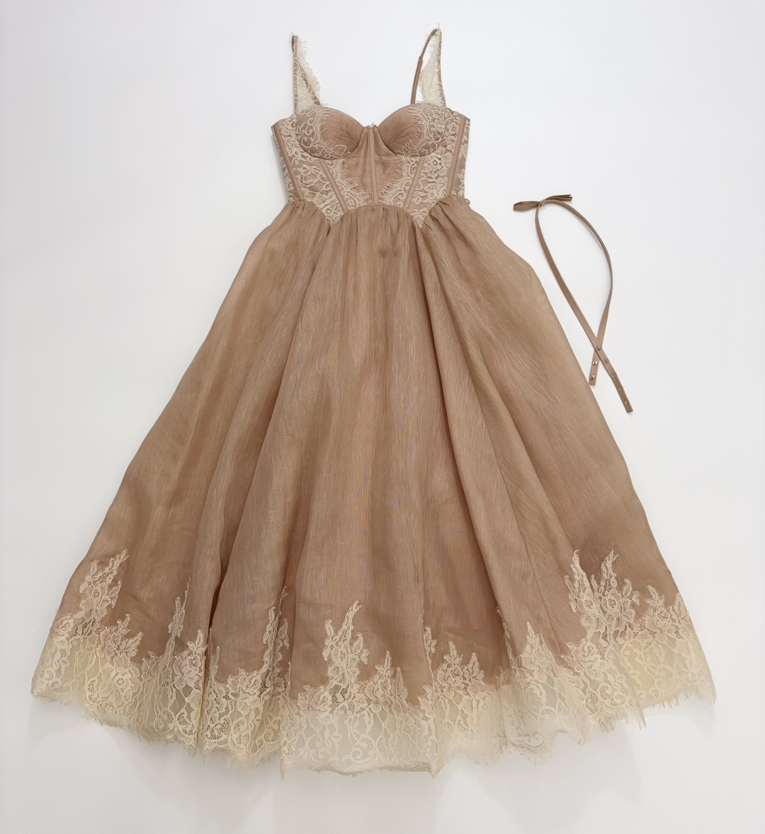 Zimmermann Valiant Lace-Trimmed Bustier Midi Dress