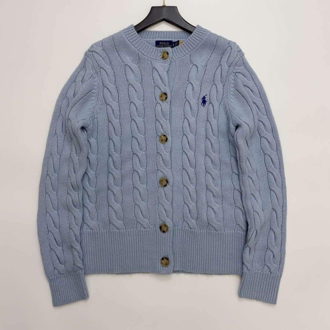 Polo Ralph Lauren Polo Pony Embroidered Cable Knit Button Cardigan
