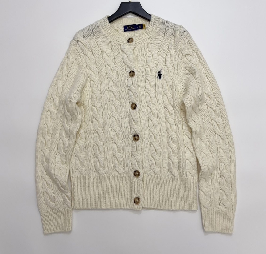 Polo Ralph Lauren Polo Pony Embroidered Cable Knit Button Cardigan