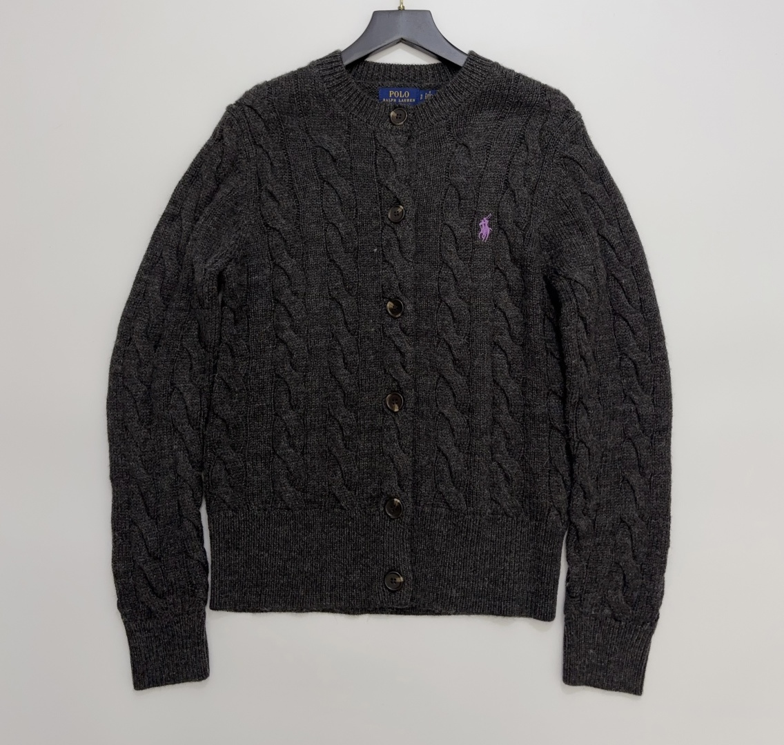 Polo Ralph Lauren Polo Pony Embroidered Cable Knit Button Cardigan