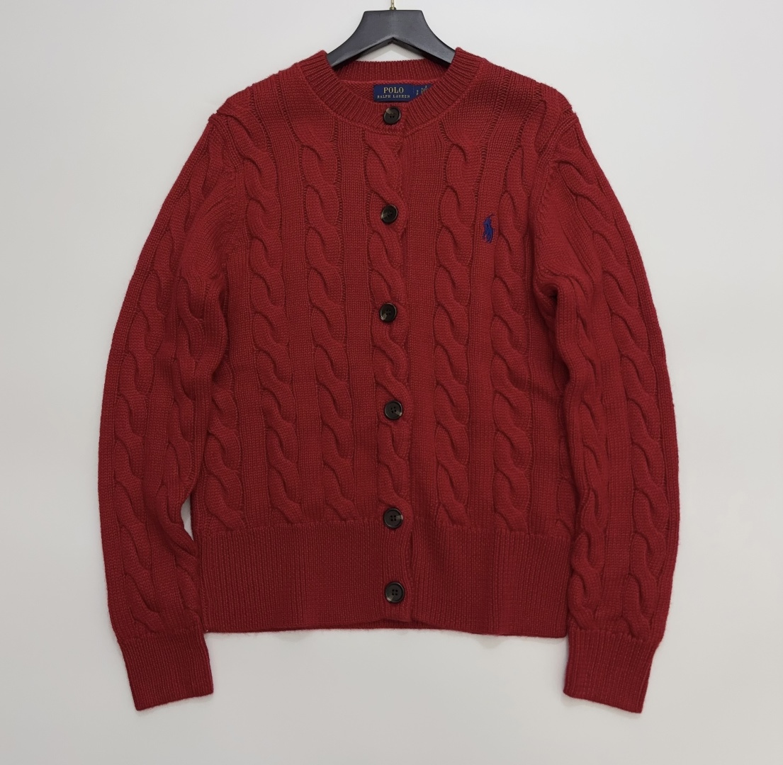 Polo Ralph Lauren Polo Pony Embroidered Cable Knit Button Cardigan