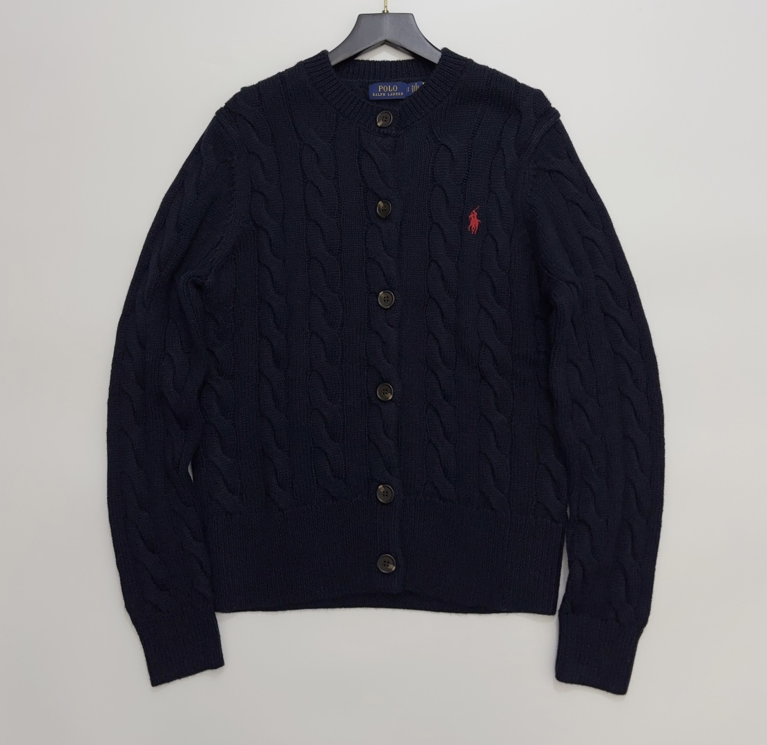 Polo Ralph Lauren Polo Pony Embroidered Cable Knit Button Cardigan