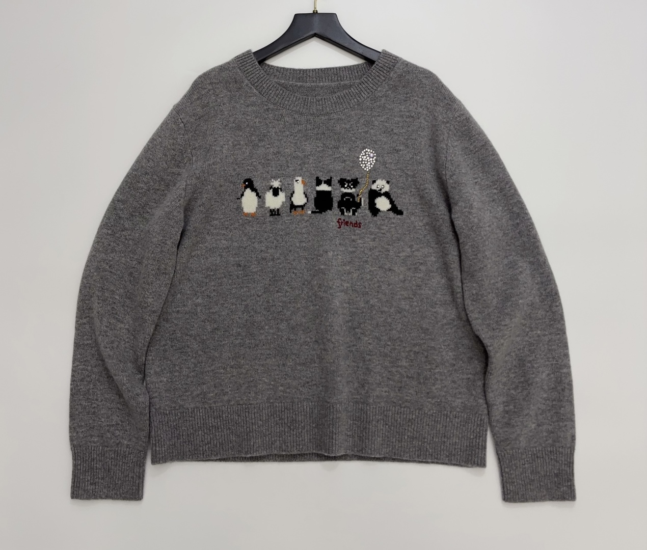 Erdos Playful Jacquard Round Neck Knitted Pullover Sweater