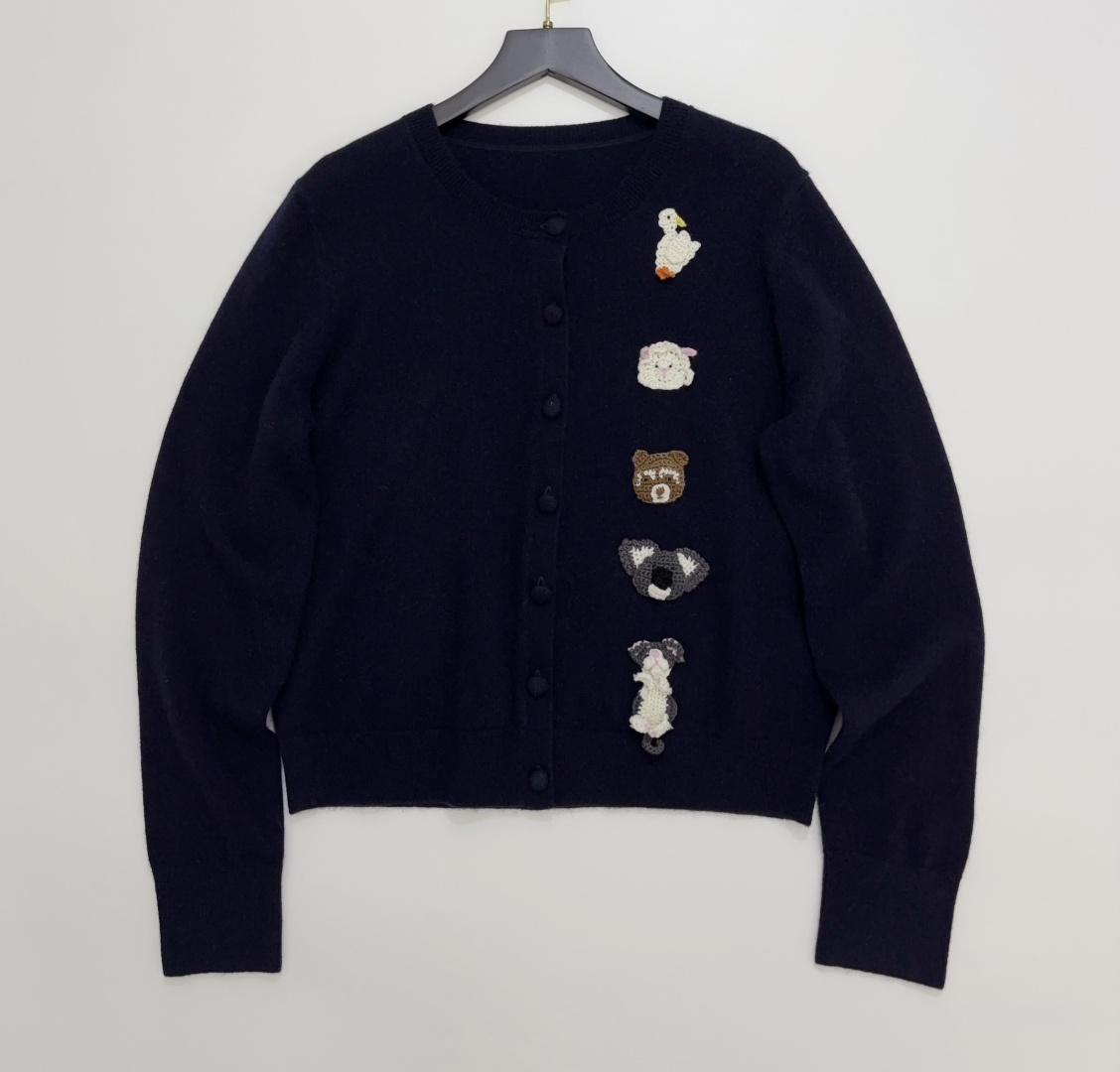 Erdos Playful Jacquard Round Neck Knitted Cardigan