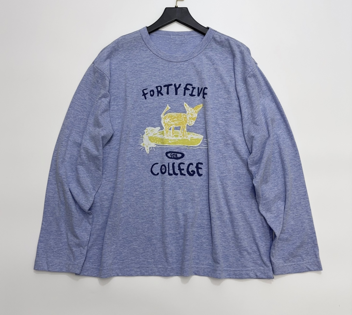 Japanese Label R Embroidered Donkey Motif Long Sleeve T-Shirt