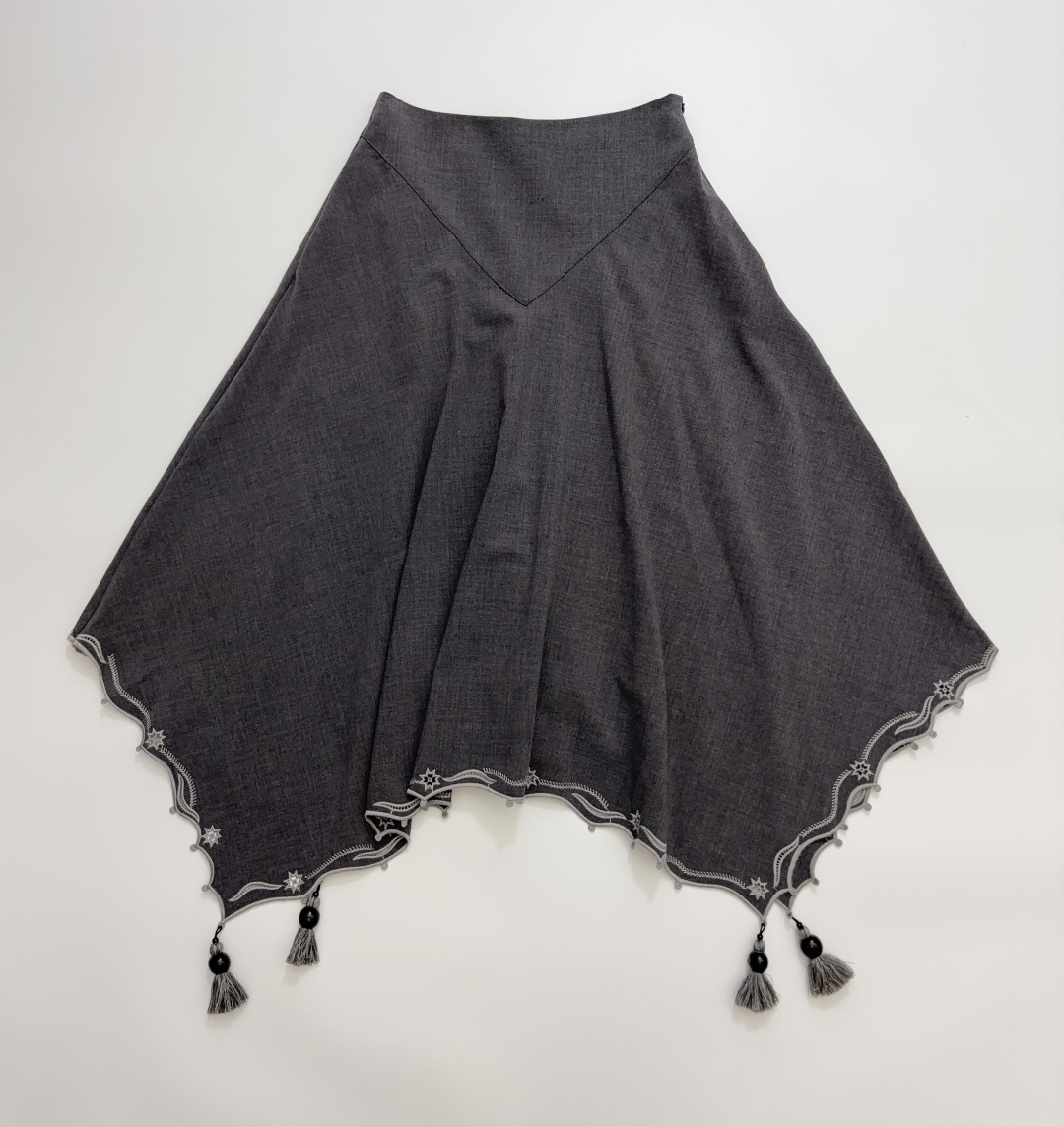 YOE Scarf Hem Tassel Umbrella Asymmetric Skirt