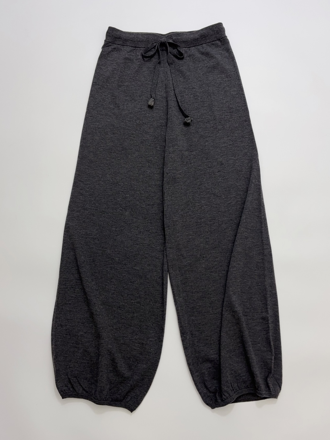Lounge Knit Jogger Pants with Drawstring Waist, crafted from Sheep Wool and Cashmere Blend Yarn