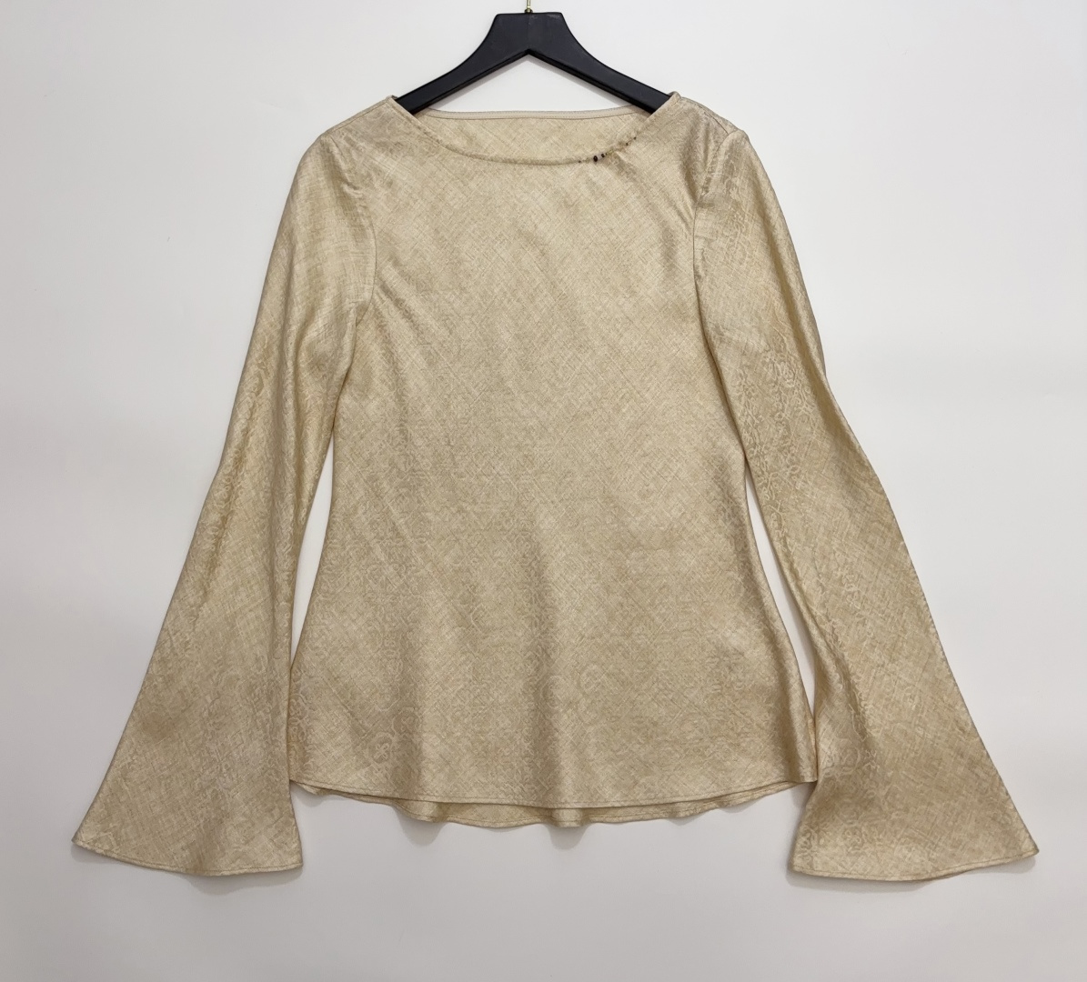 Cor Vintage Style Merino Wool Blend Jacquard Boat Neck Long Sleeve Shirt