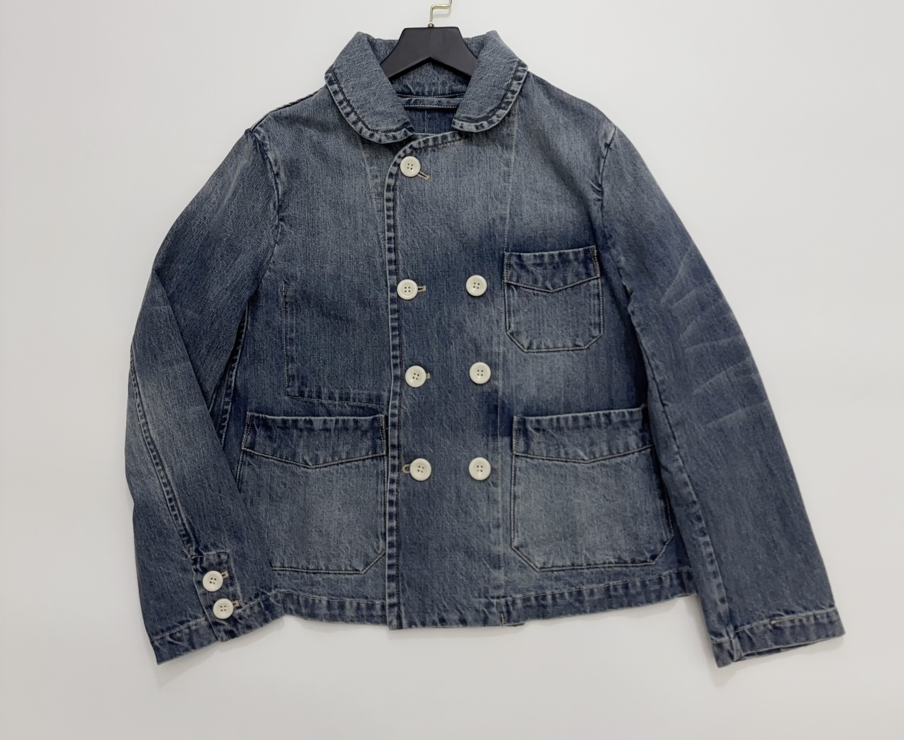 Japanese-Style Double-Breasted Denim Jacket