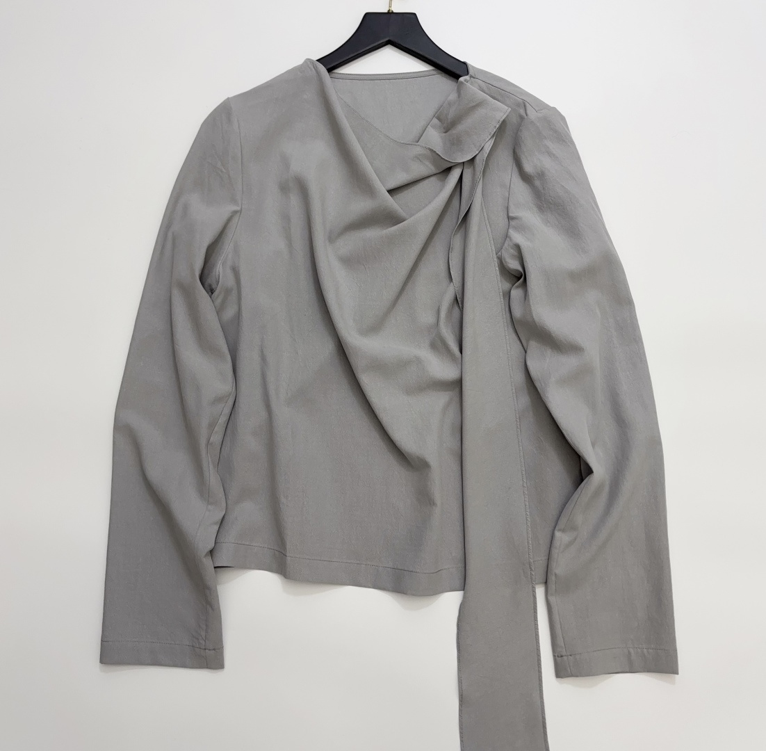 Nanushka Lightweight and Comfortable Drape-Neck Pullover Blouse with Flowing Ties