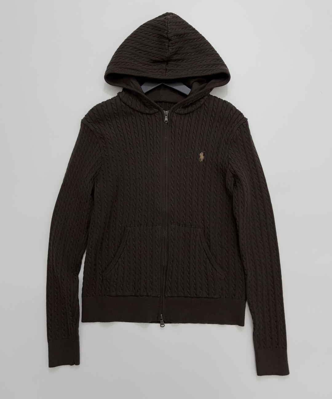 Polo Ralph Lauren Polo Equestrian Embroidered Hooded Zip-Up Knit Cardigan