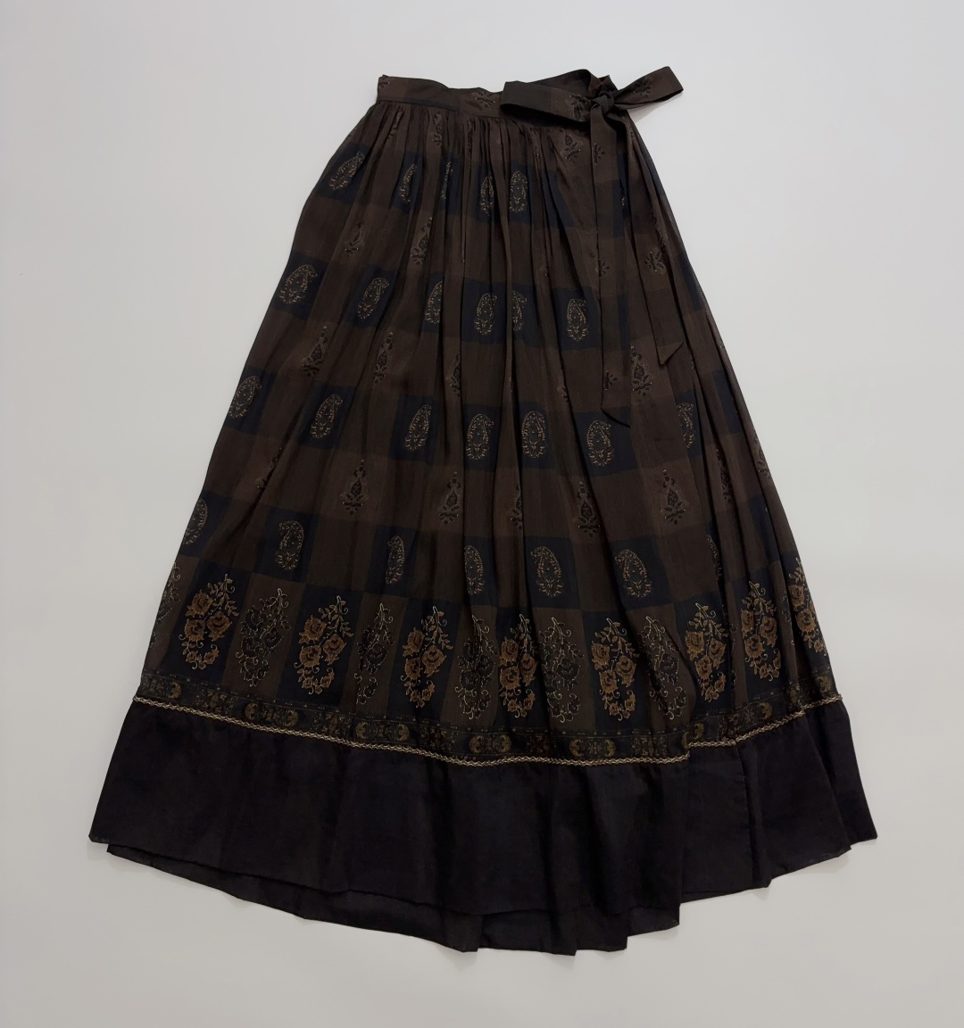 Into the East Paisley Plaid Wrap Skirt