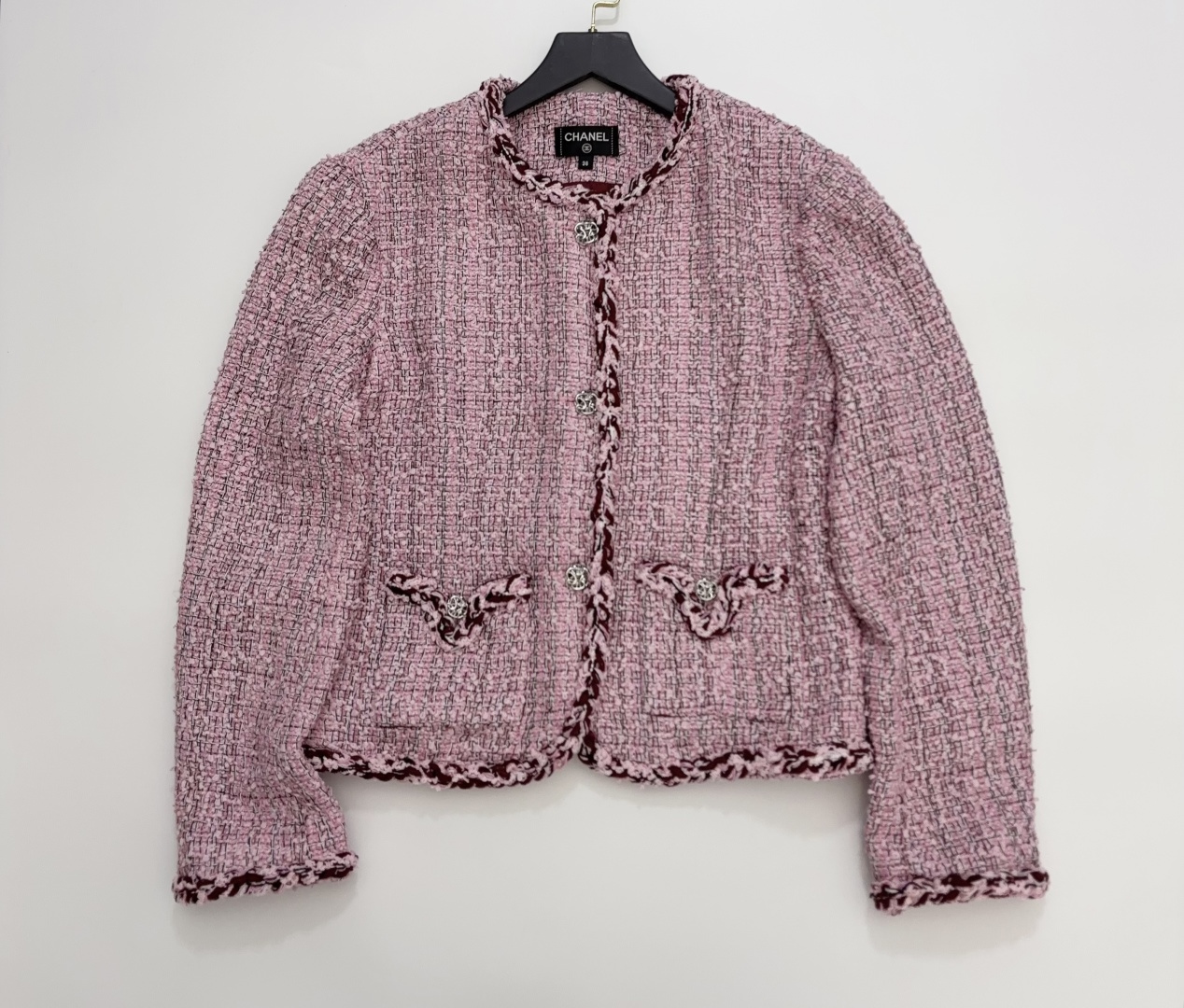 Chanel Pink Single-Breasted Tweed Jacket