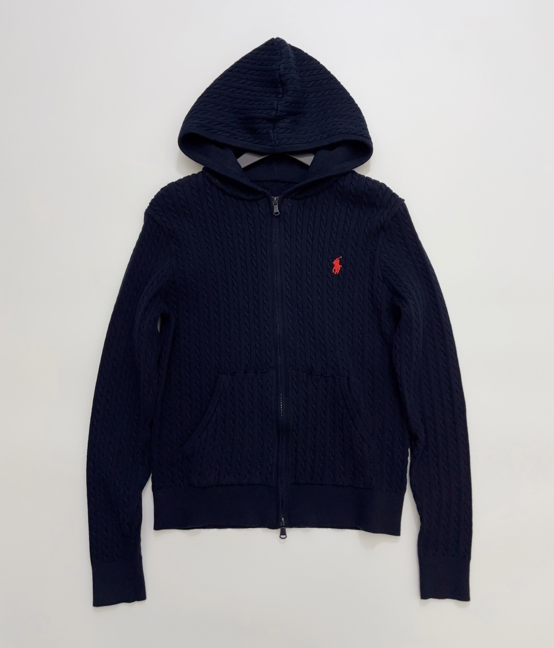 Polo Ralph Lauren Polo Equestrian Embroidered Hooded Zip-Up Knit Cardigan