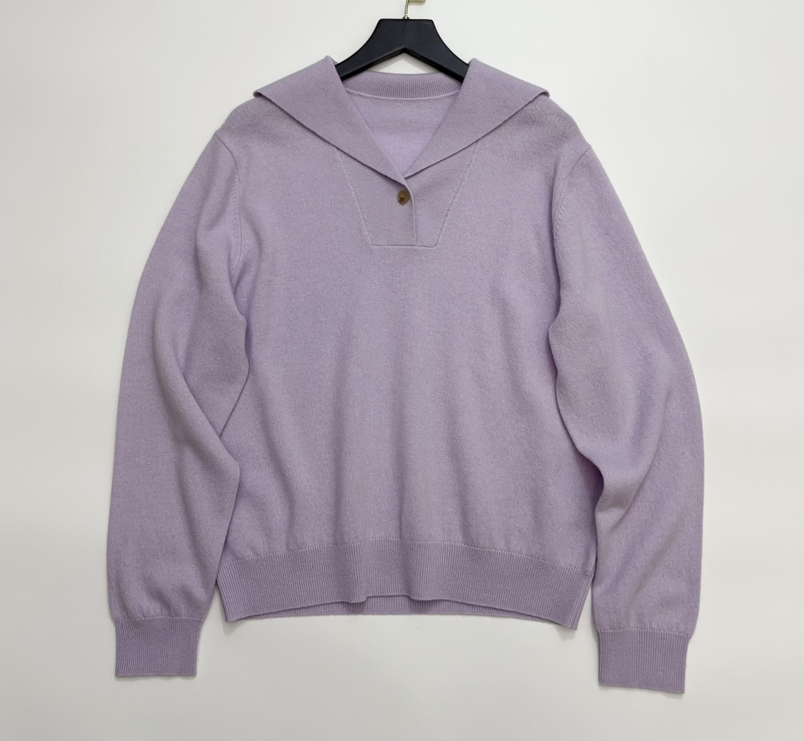Loro Piana Macaron Color Cashmere Polo Neck Knit Long-Sleeve Base Layer Top