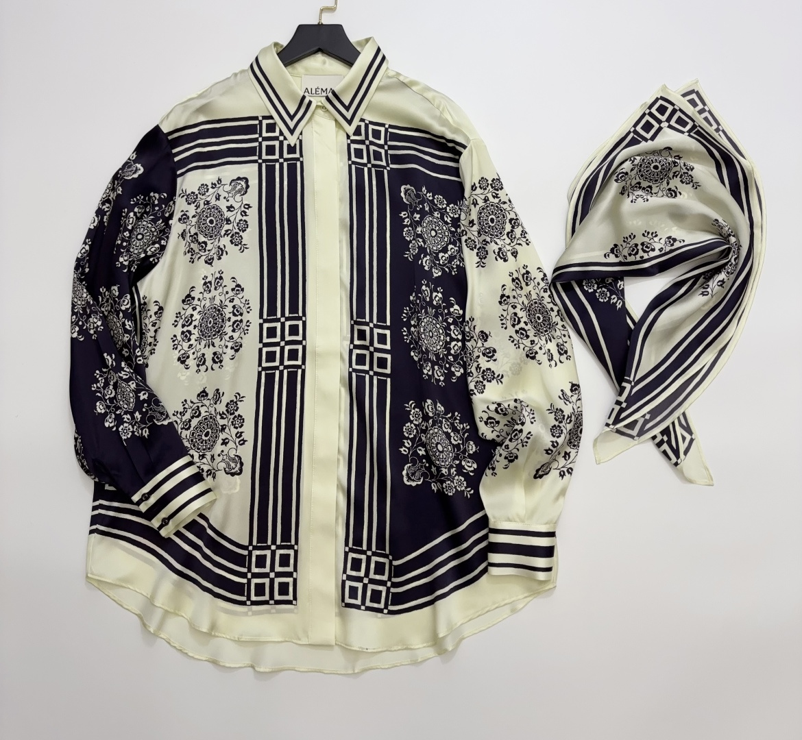 Alémais Ladies' Banderra Silk Shirt with Scarf Detail
