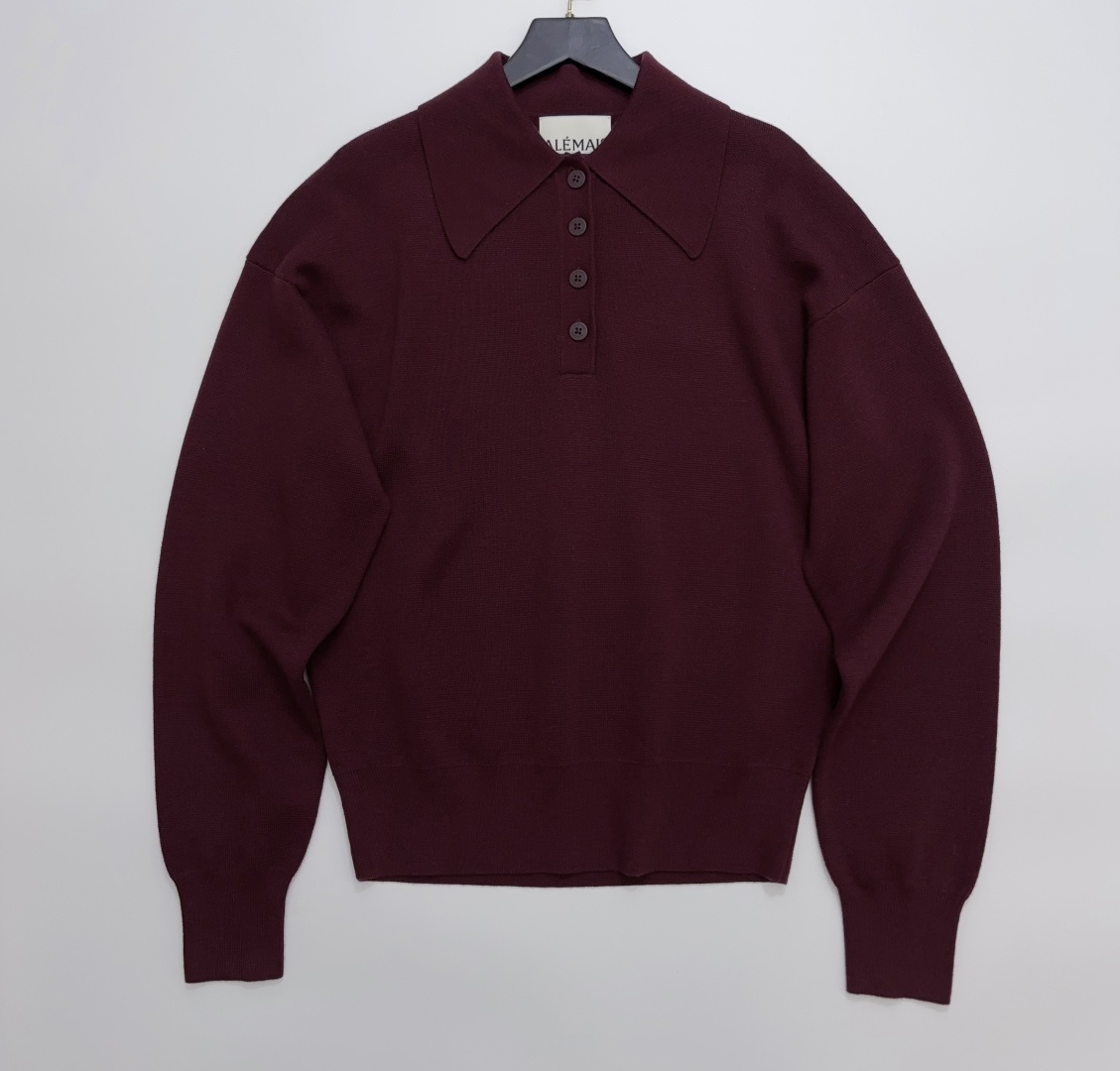 Alémais Vintage Lapel Knitted Polo Sweater