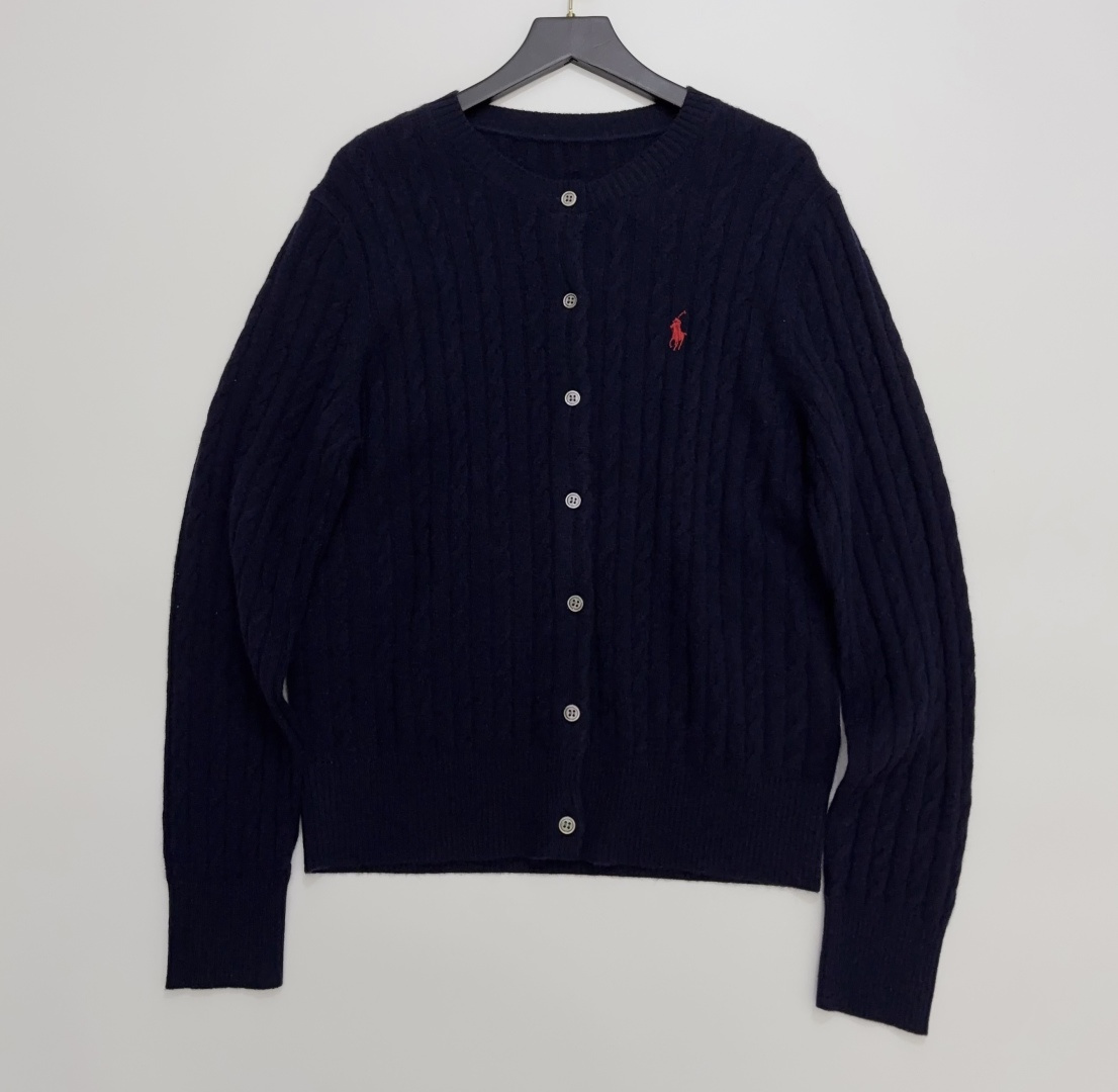 Polo Ralph Lauren American Style Cable Knit Cardigan with Pony Embroidery