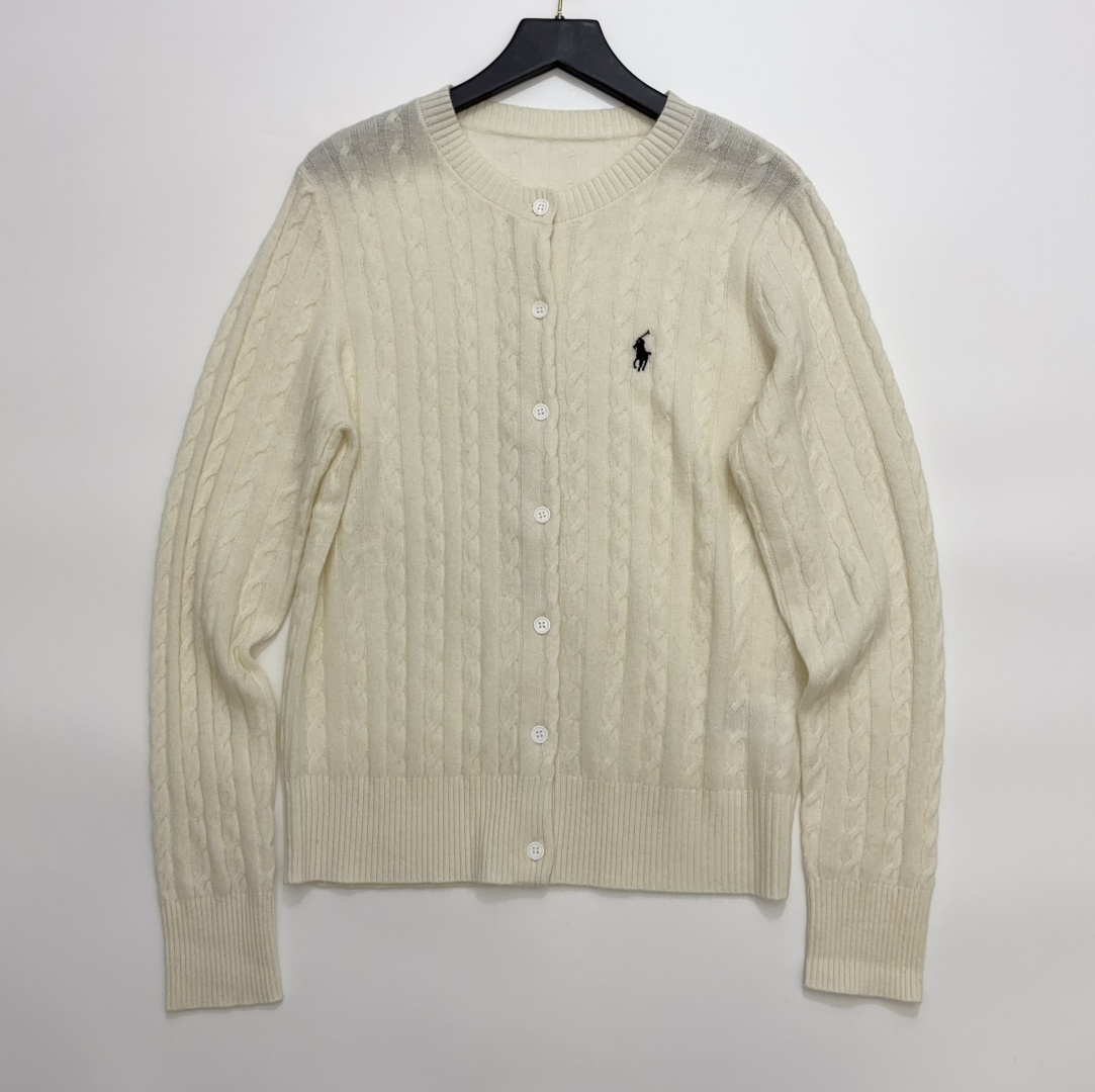 Polo Ralph Lauren American Style Cable Knit Cardigan with Pony Embroidery