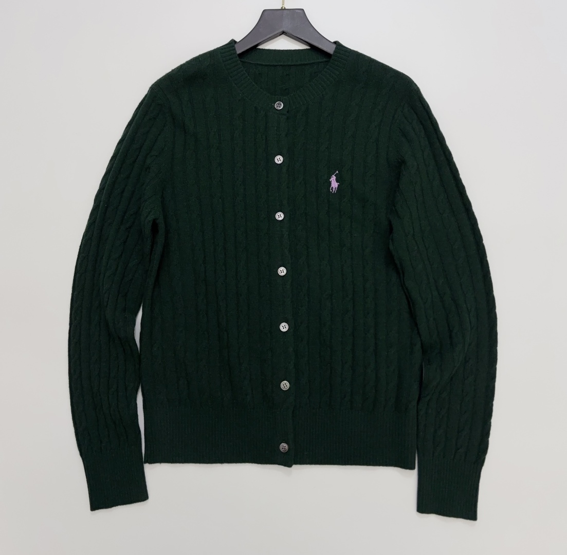 Polo Ralph Lauren American Style Cable Knit Cardigan with Pony Embroidery