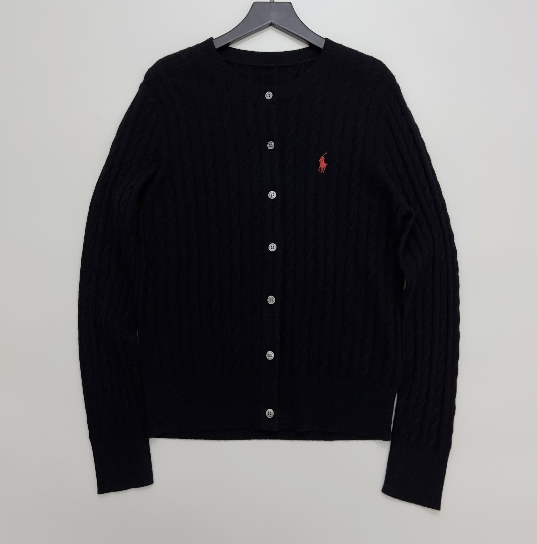 Polo Ralph Lauren American Style Cable Knit Cardigan with Pony Embroidery